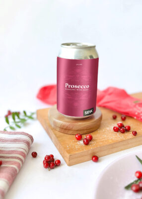 Ponožky Prosecco – Brusinkové - Ponožky v plechovce (vel. 35-40)