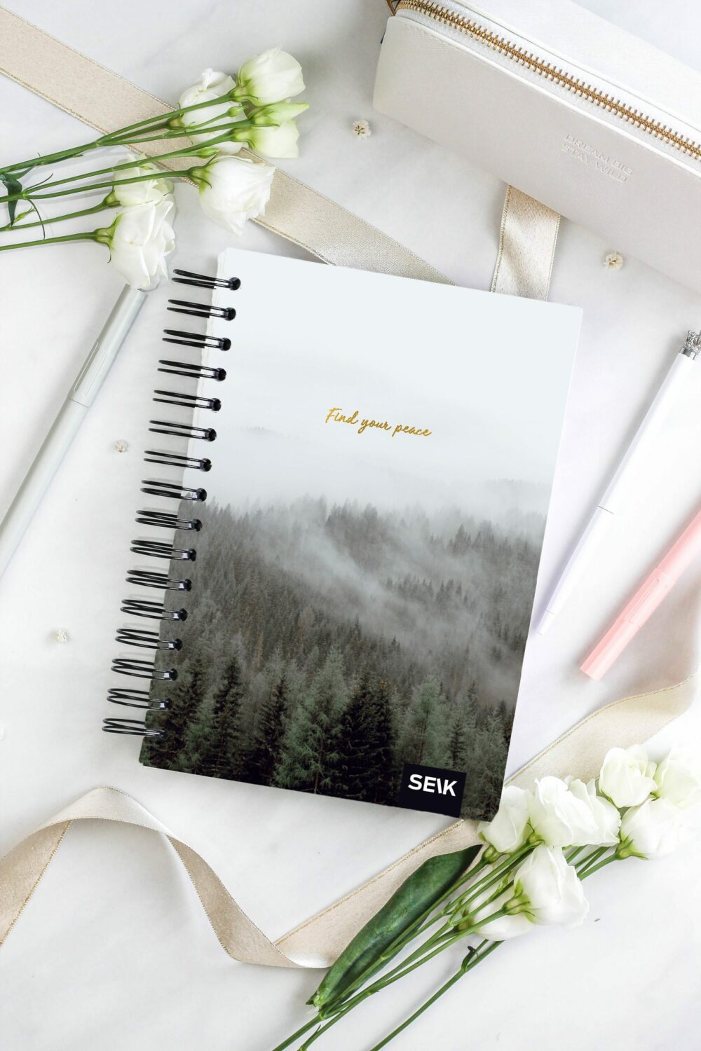 Bullet Journal / zápisník s tečkami (pevné desky) - forest