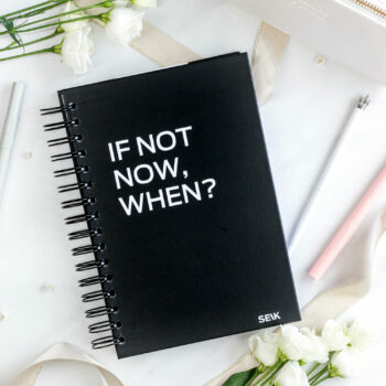 Bullet journal / zápisník s tečkami (pevné desky) - if not now, when