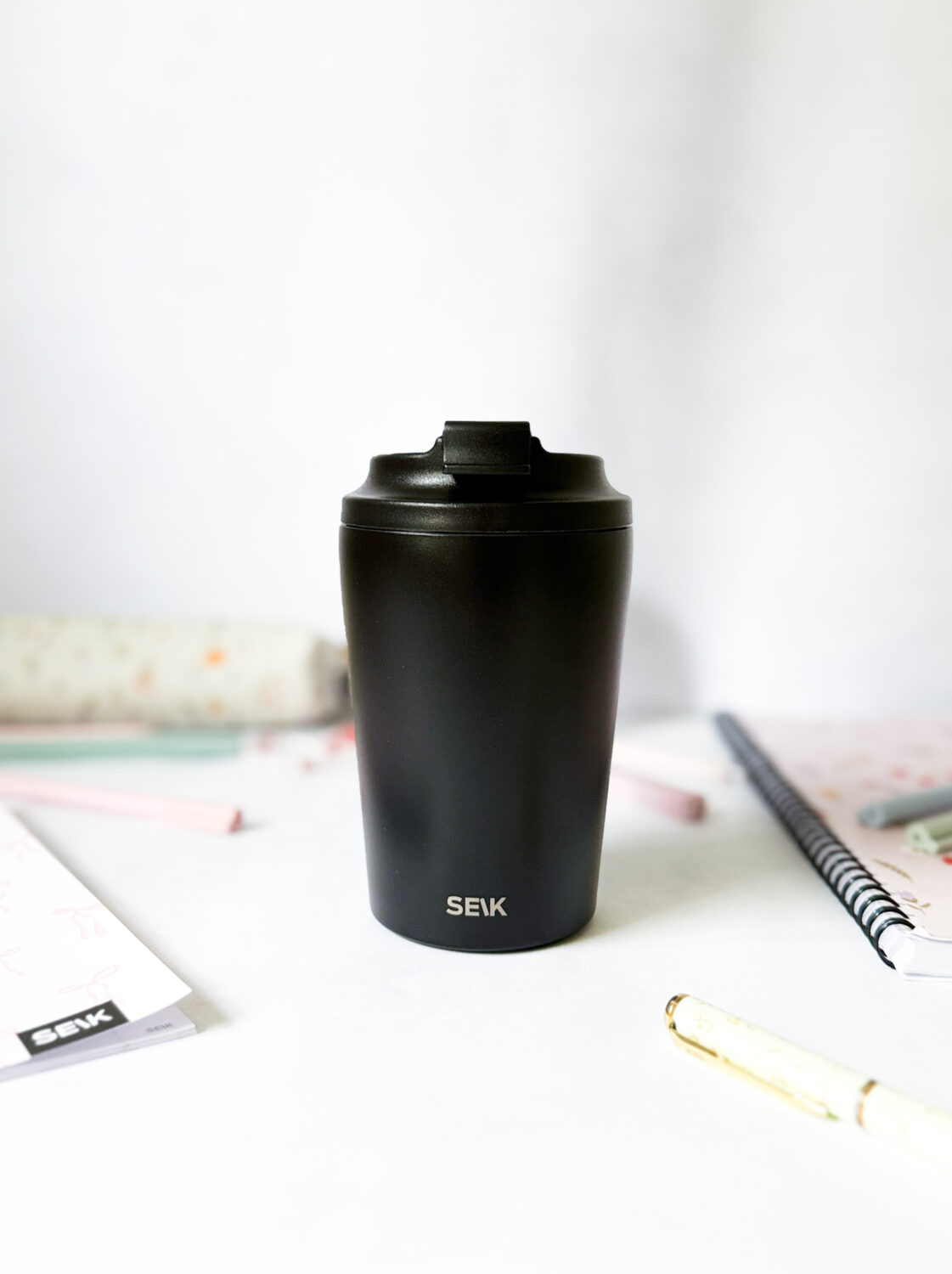 SEIK Termohrnek/hrnek na kávu – černý (350ml)