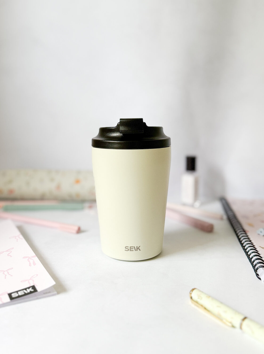 SEIK Termohrnek/hrnek na kávu – béžový (350ml)